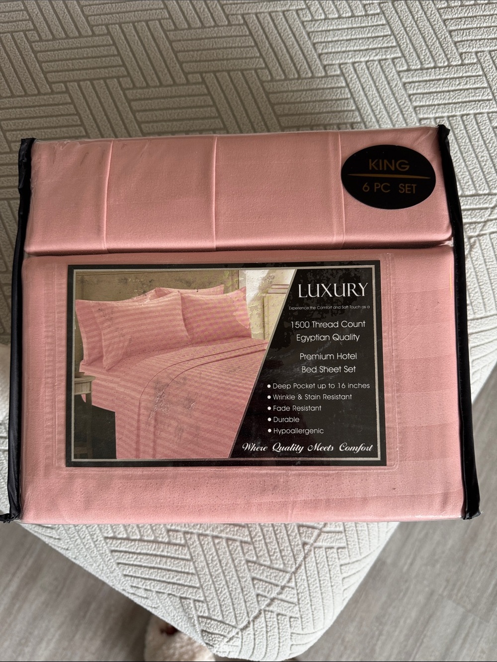 Luxury 6-Piece King Bed Sheet Set - dusty rose / pink